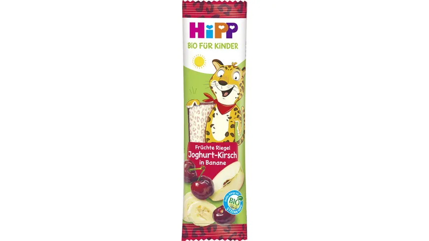 HiPP Bio für Kinder Früchte Riegel 23g: Joghurt-Kirsch in Banane - Süße nur aus Früchten 23 g