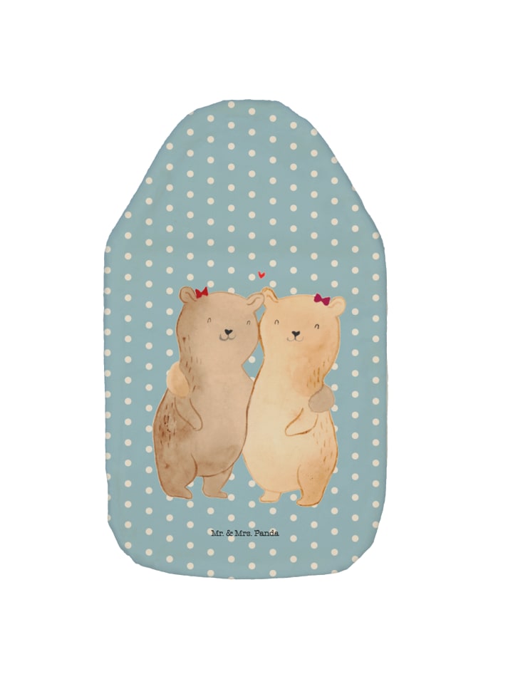 Mr. & Mrs. Panda Wärmflasche Bären Schwestern ohne Spruch in Blau Pastell günstig kaufen onesize