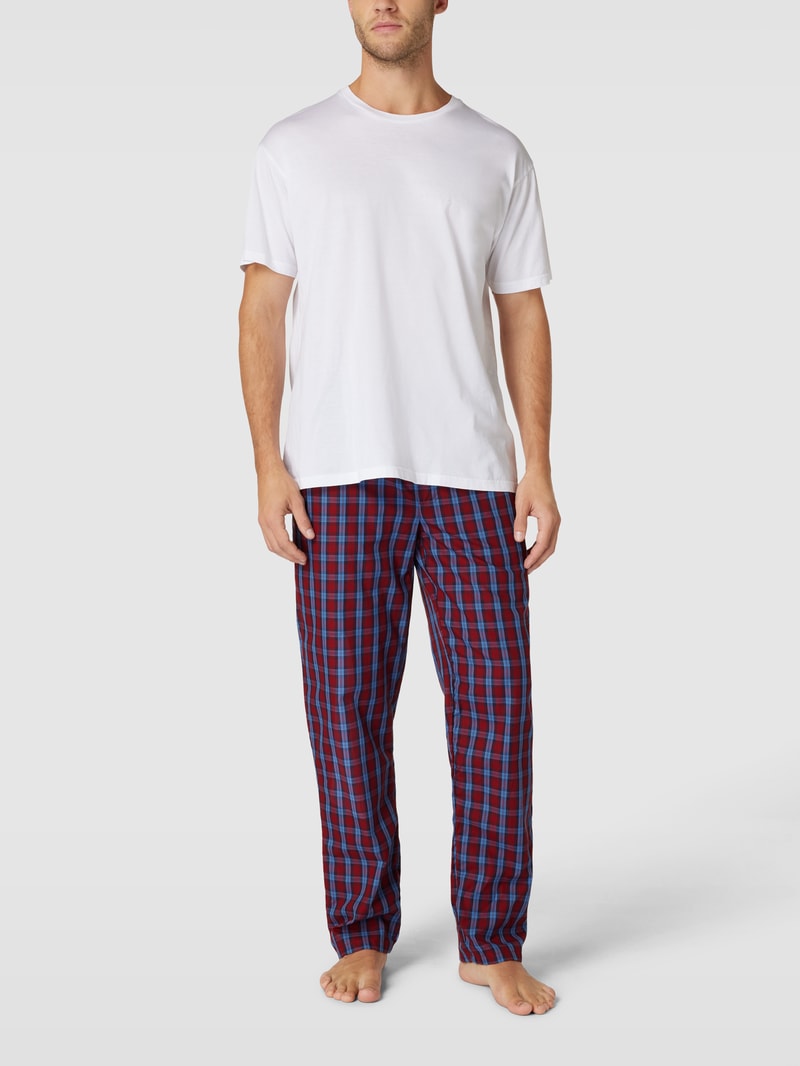 Pyjama-Hose mit Allover-Muster in bordeaux rot