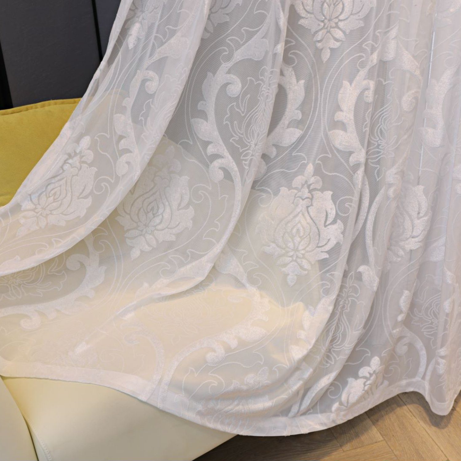 Gardine, HOMEIDEAS, Ösen (2 St), halbtransparent, Polyester, Vintage