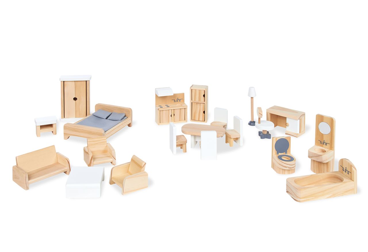 Pinolino Kinderträume Pinolino Puppenhausmöbel-Set, 20-tlg.