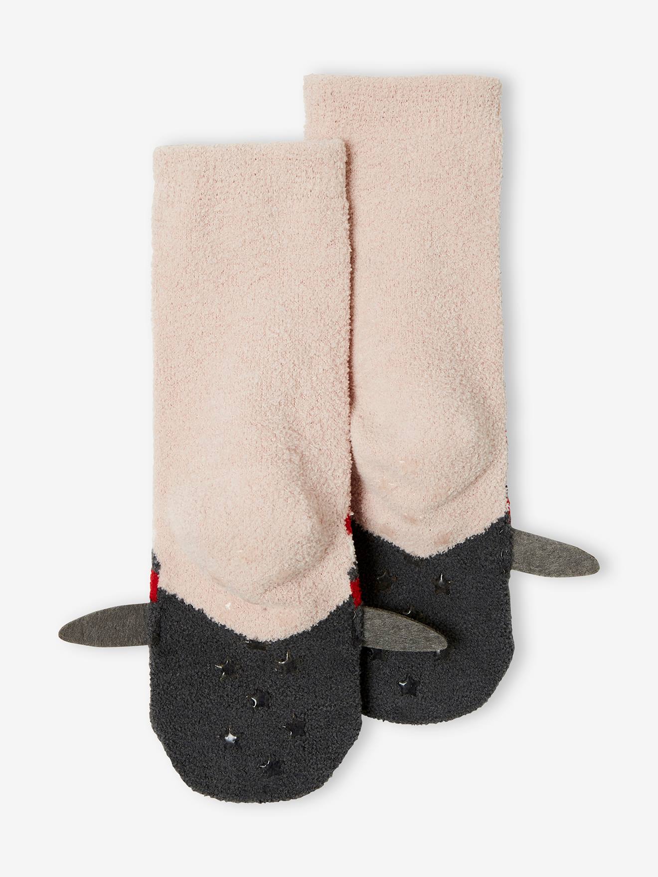 Coffret Noël pyjama + chaussettes fille Cosy Christmas ivoire chiné