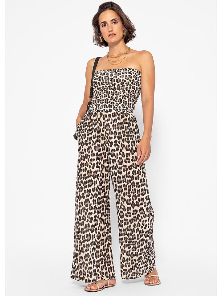 SASSYCLASSY Jumpsuit in Creme/ Braun günstig kaufen