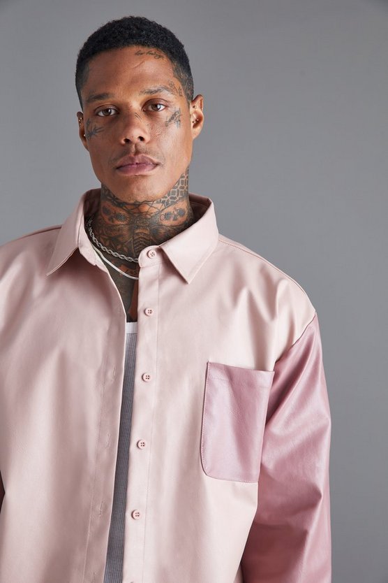 Langärmliges Colorblock Overshirt und Hose