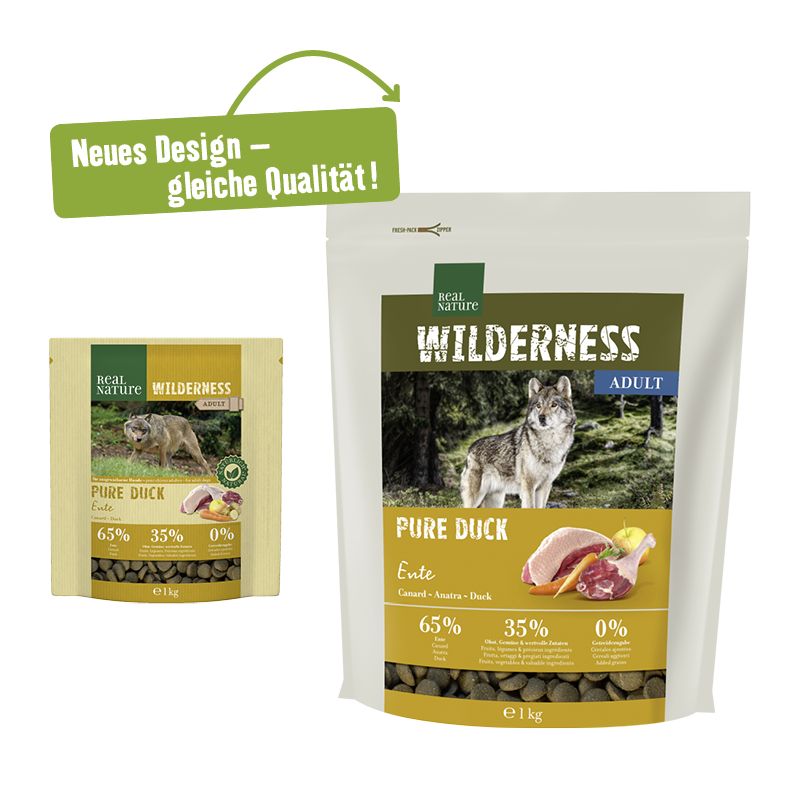 REAL NATURE Hundetrockenfutter REAL NATURE WILDERNESS Adult Pure Duck 1 kg