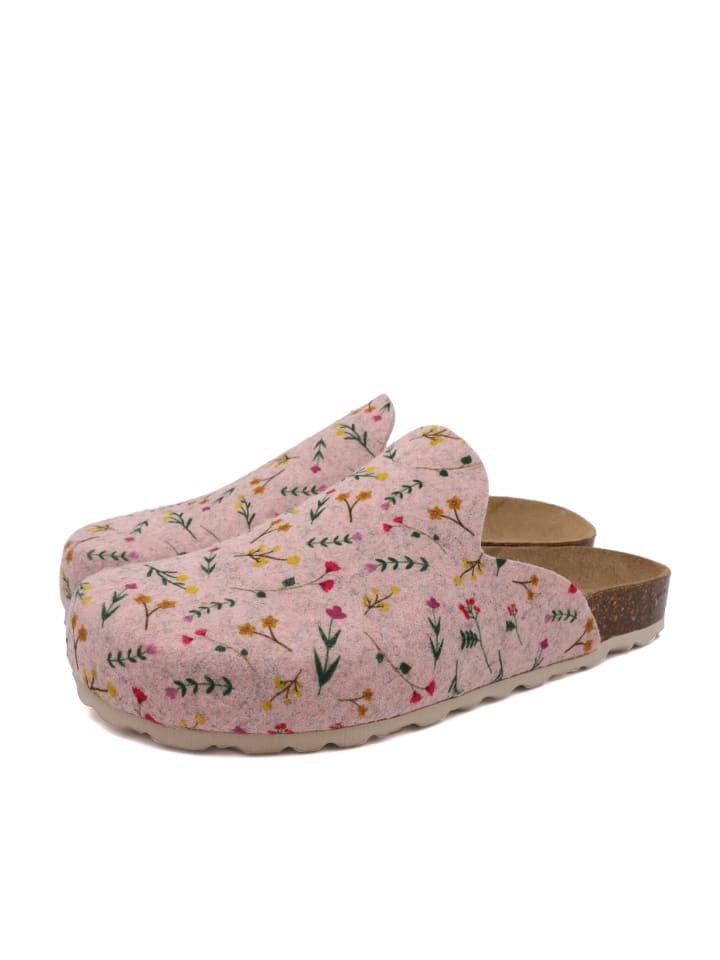 billowy Pantoletten HOME FLOWERS in rosa günstig kaufen 33