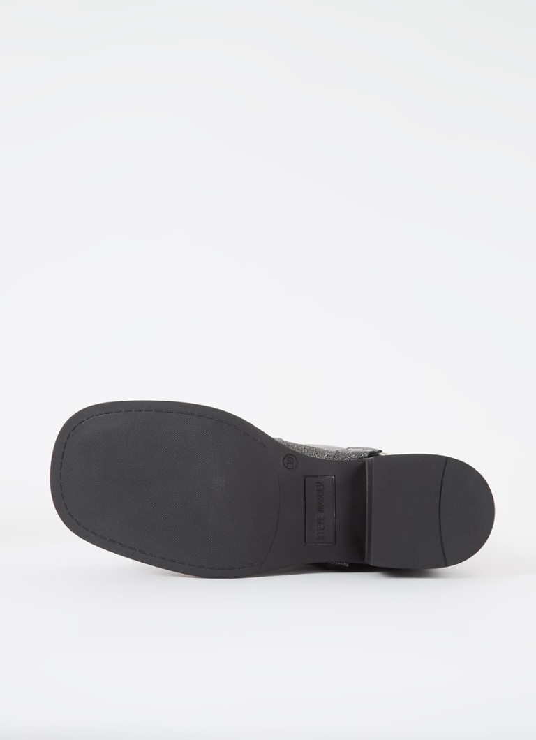Ghete de motocicletă Steve Madden Battle din piele cu finisaj metalic