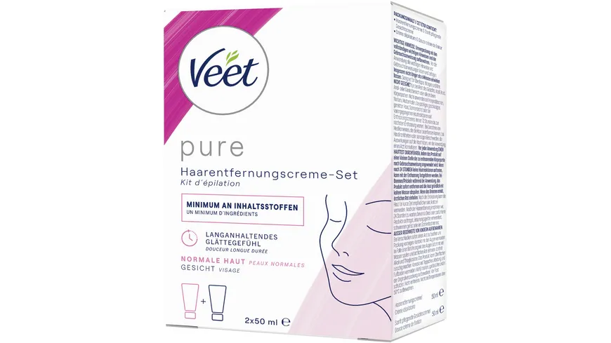 Veet PURE Gesicht Haarentfernungs-Creme Set 100 ml