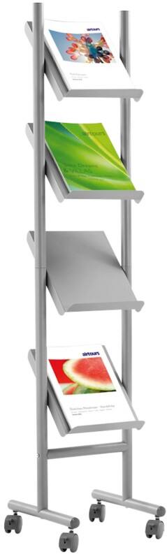 Kerkmann Prospektständer Aluminium Silber 320 x 350 x 1.550 mm
