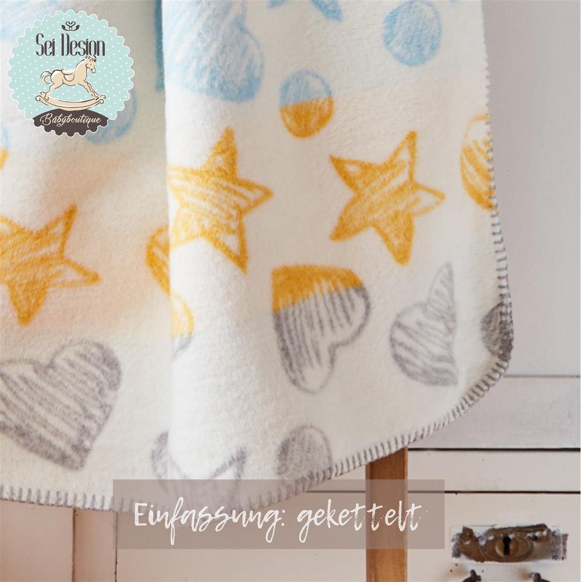 Babydecke 90x120 cm - flauschig weich - Kuscheldecke, SEI Design