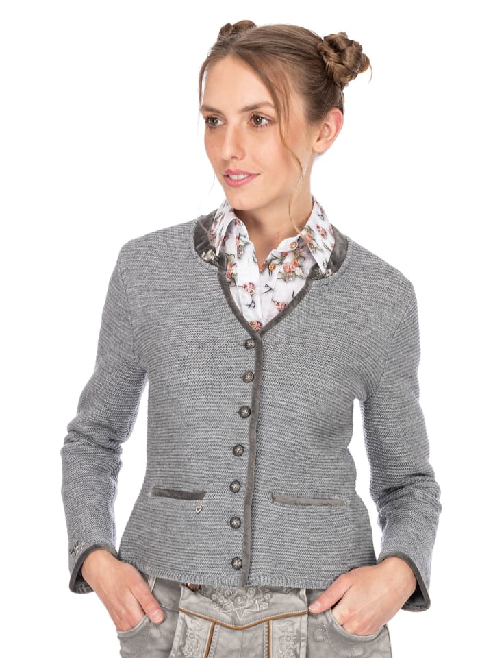 Spieth & Wensky Strickjacke MALTA in hellgrau günstig kaufen