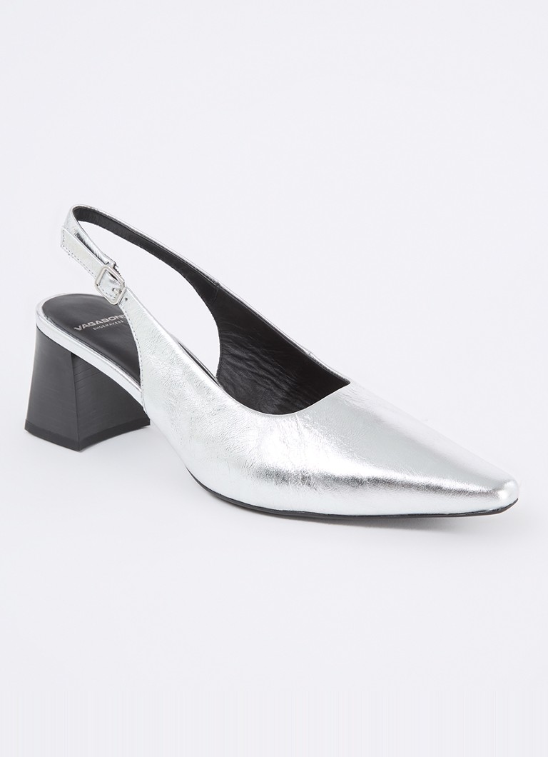Pantofi cu toc Altea din piele de la Vagabond Shoemakers, cu finisaj metalic.