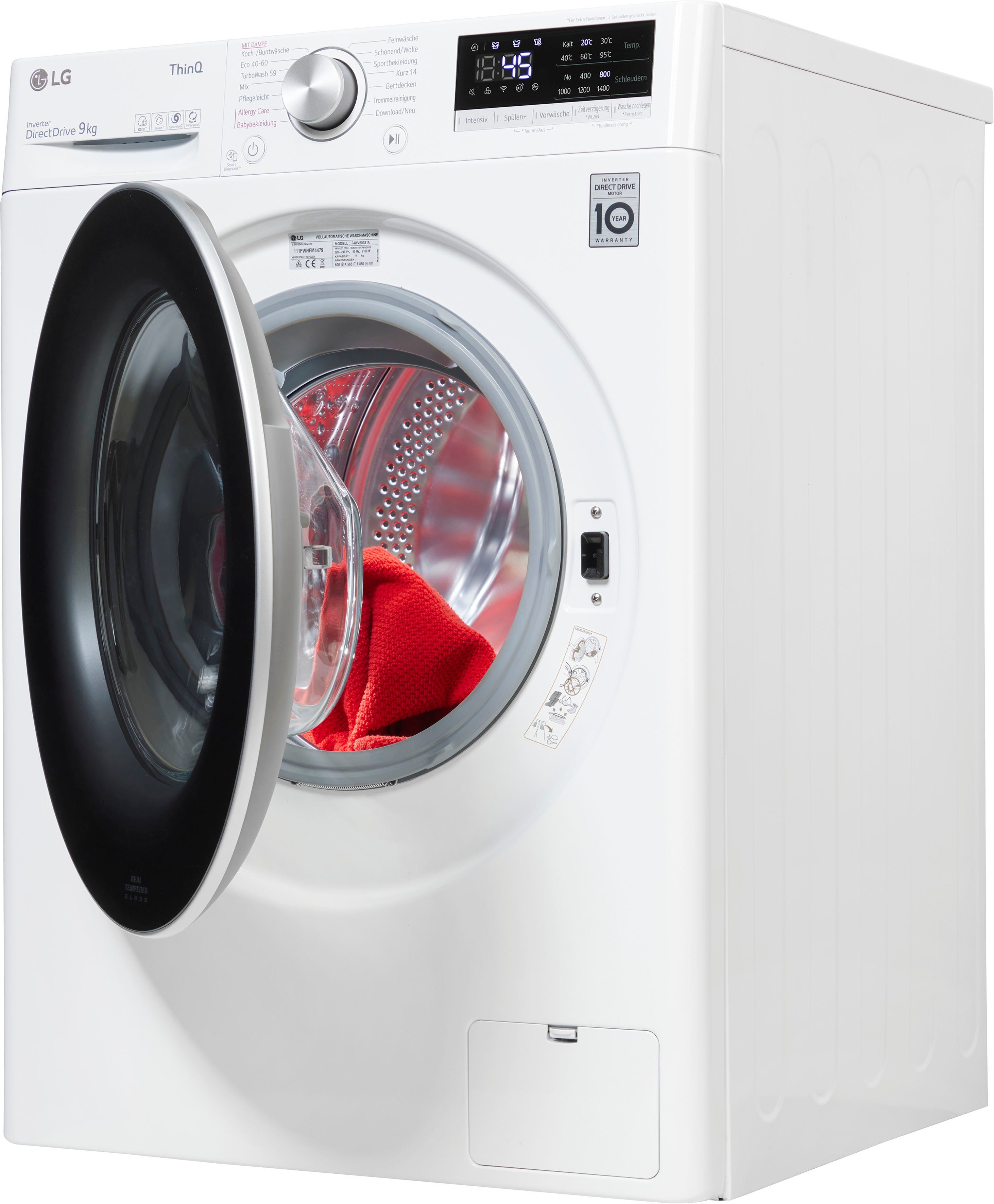 LG Waschmaschine F4WV609S1A, 9 kg, 1400 U/min