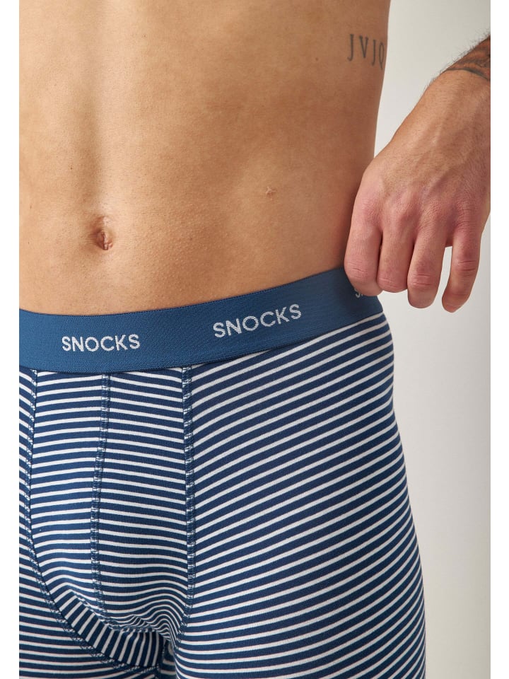 SNOCKS Lange Boxershorts 6 Stück in Blau (Streifen) günstig kaufen