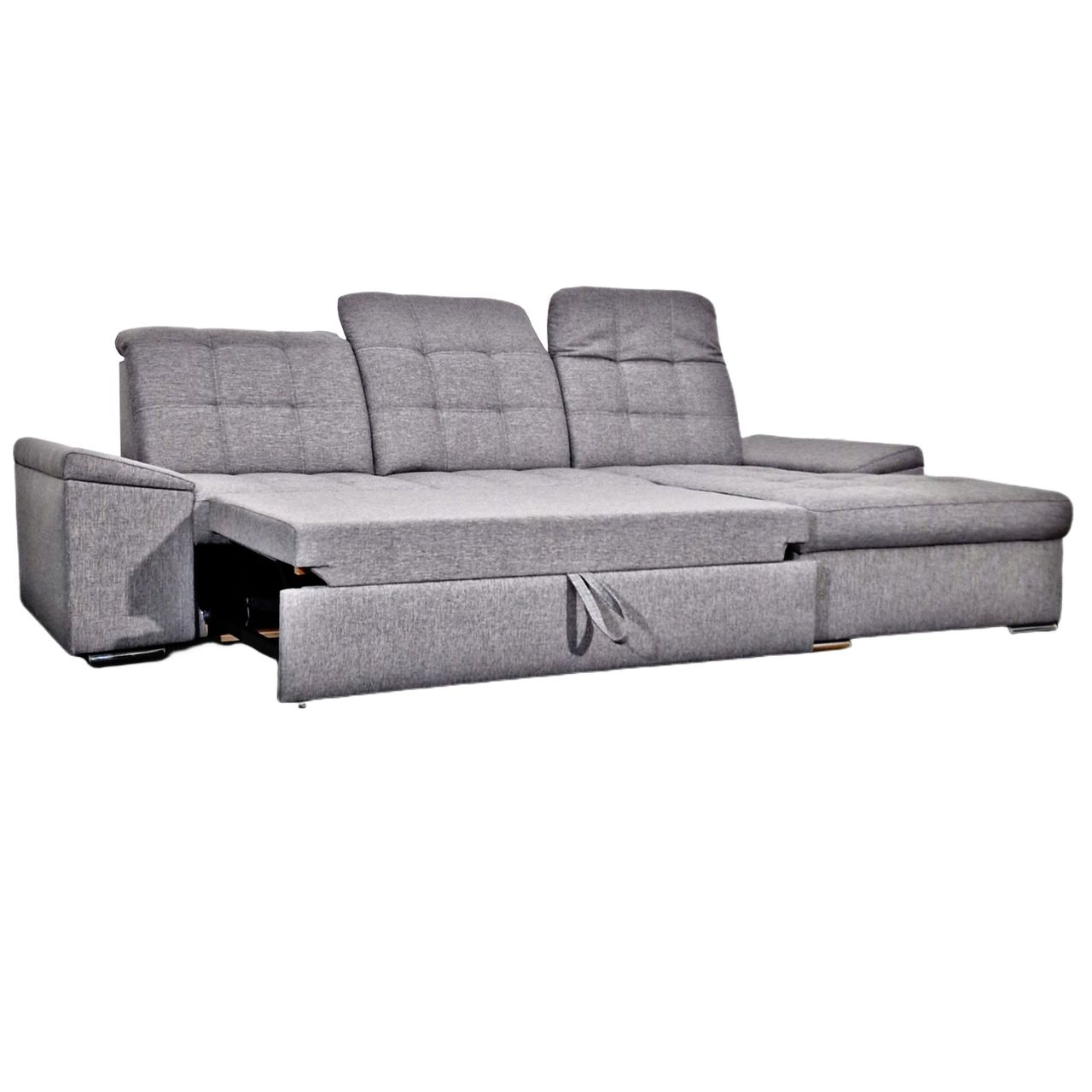 Möbel Punkt Ecksofa New York Bett Bettkasten Grau Anthrazit Ottomane Rechts