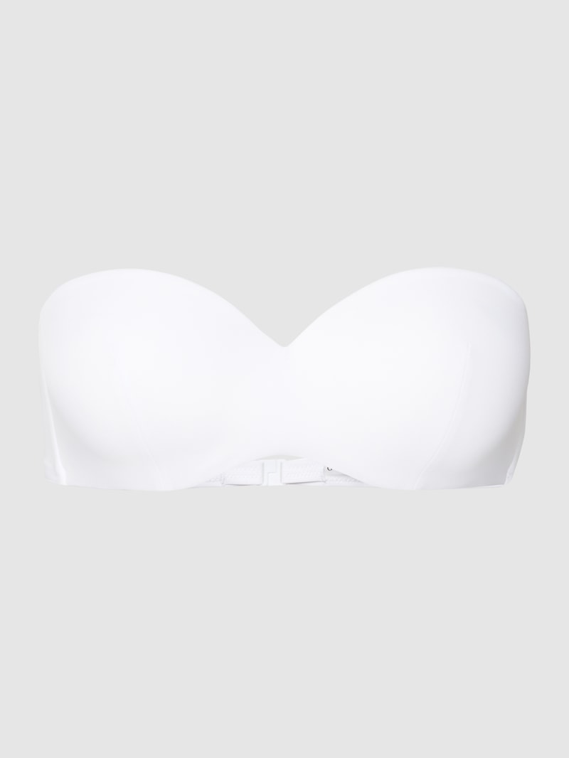 Bikini-Oberteil mit Label-Patch Modell 'PADDED BANDEAU' in weiß