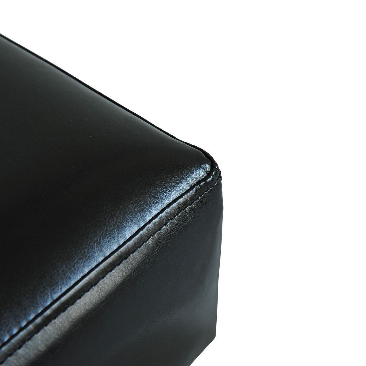 HOMCOM Fußhocker Beinstütze Sitzhocker Eingangbank Rückenfreier Hocker Bank Sitzbank Chesterfield aus Kunstleder Schwarz 40 x 30 x 24 cm