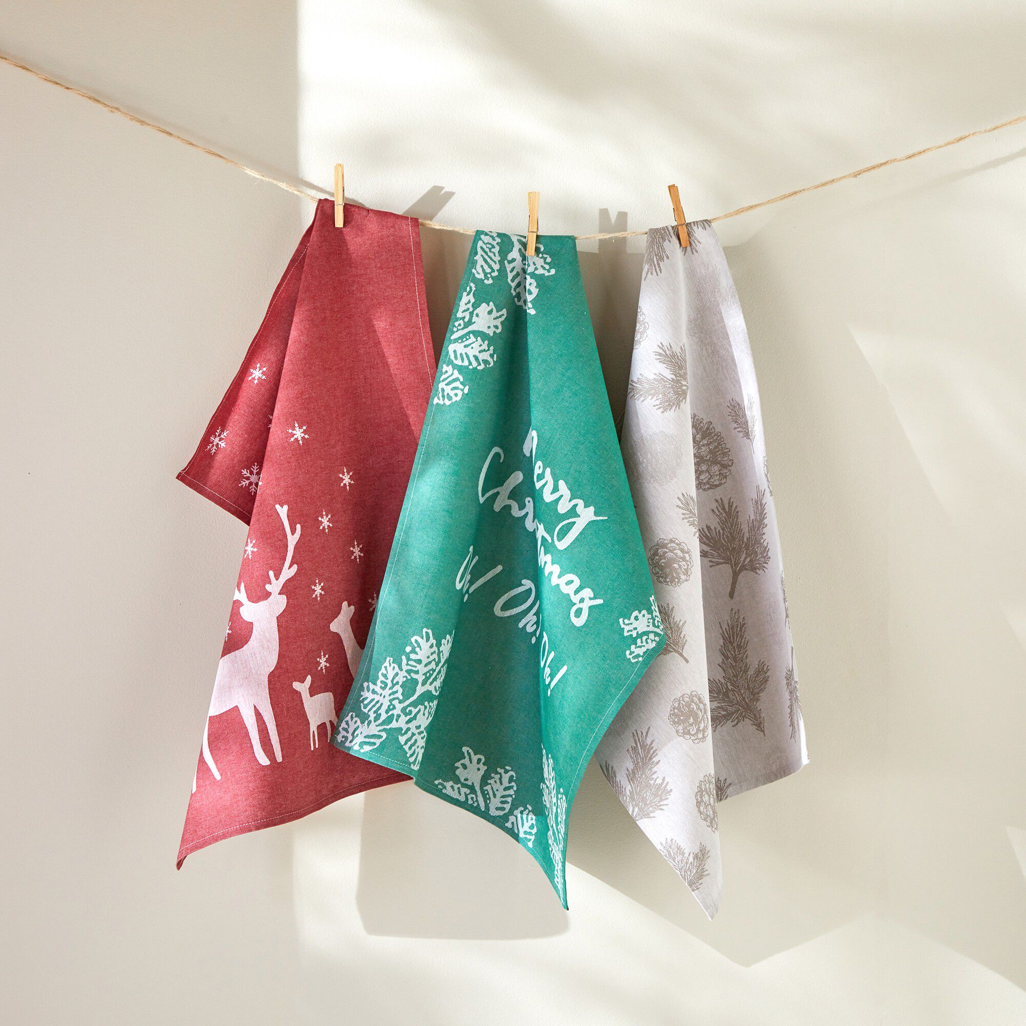 Torchon jacquard de Noël
