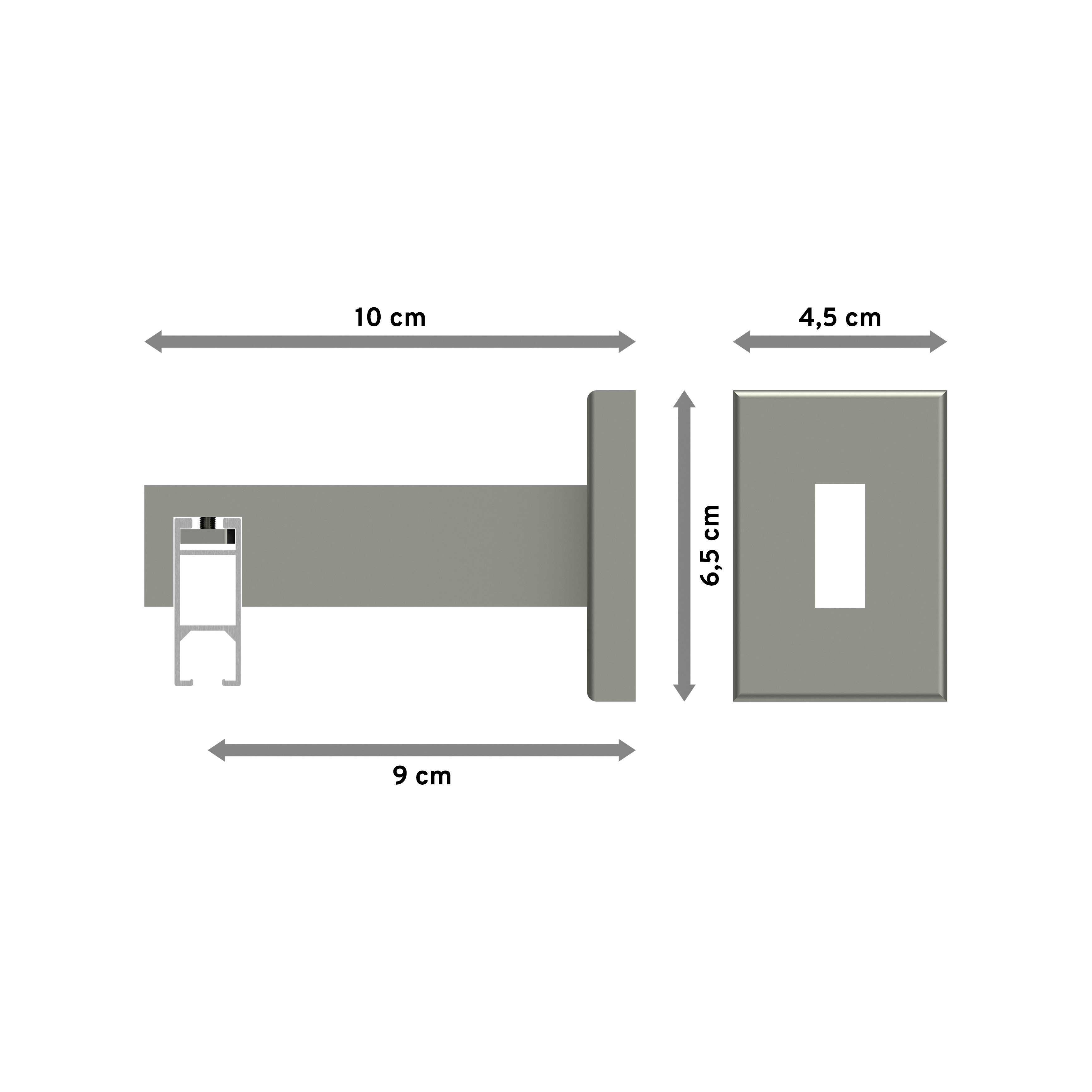 Gardinenstange Smartline Paxo, INTERDECO, 1-läufig, 14x35 mm, eckig, Wandmontage, Edelstahl-Optik
