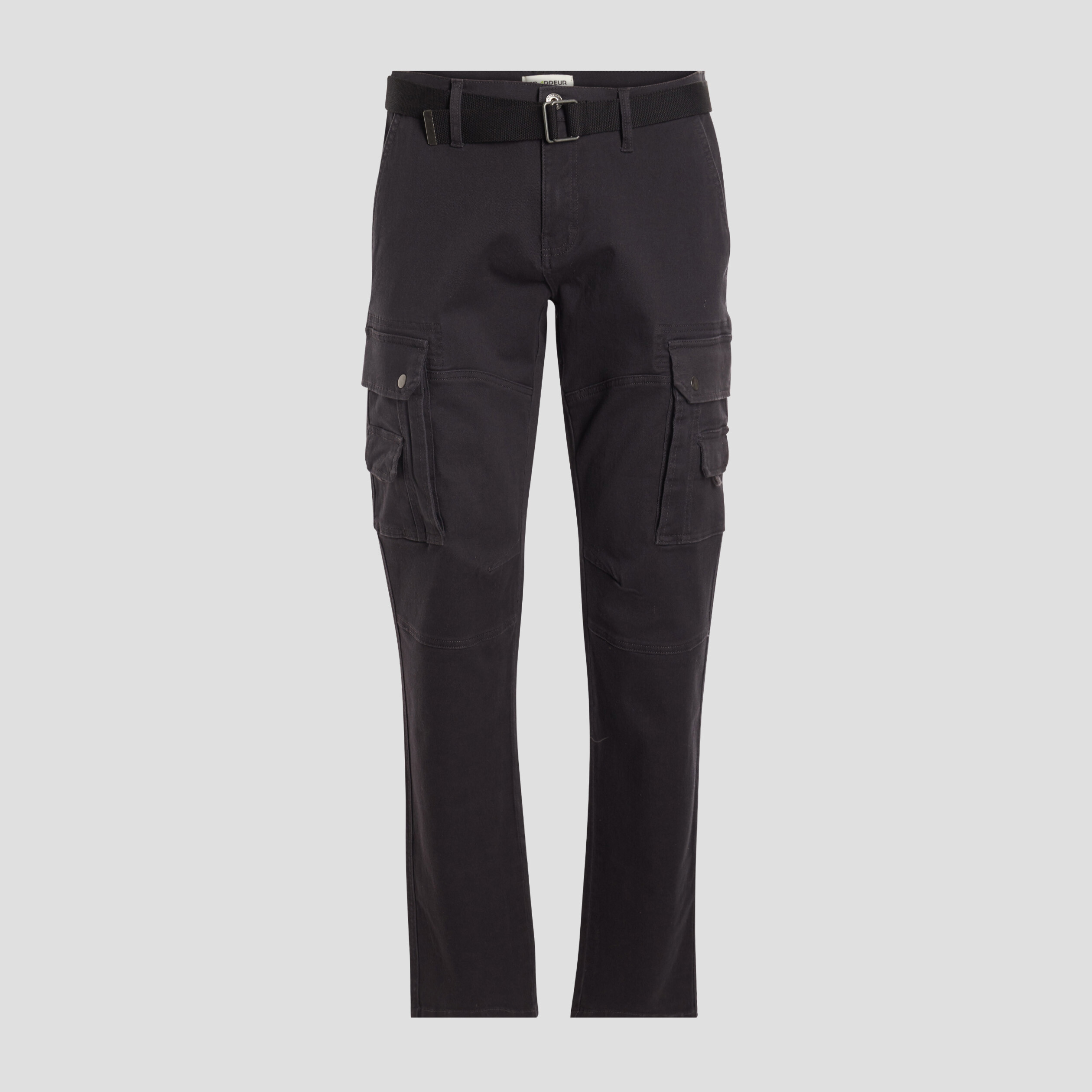 Pantalon cargo regular ceinturé gris foncé homme | La Halle