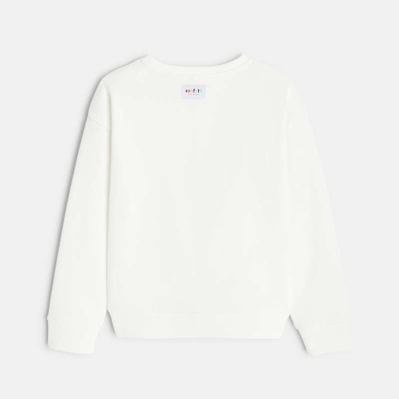 Sweat blanc CONFETTI pigments naturels mixte