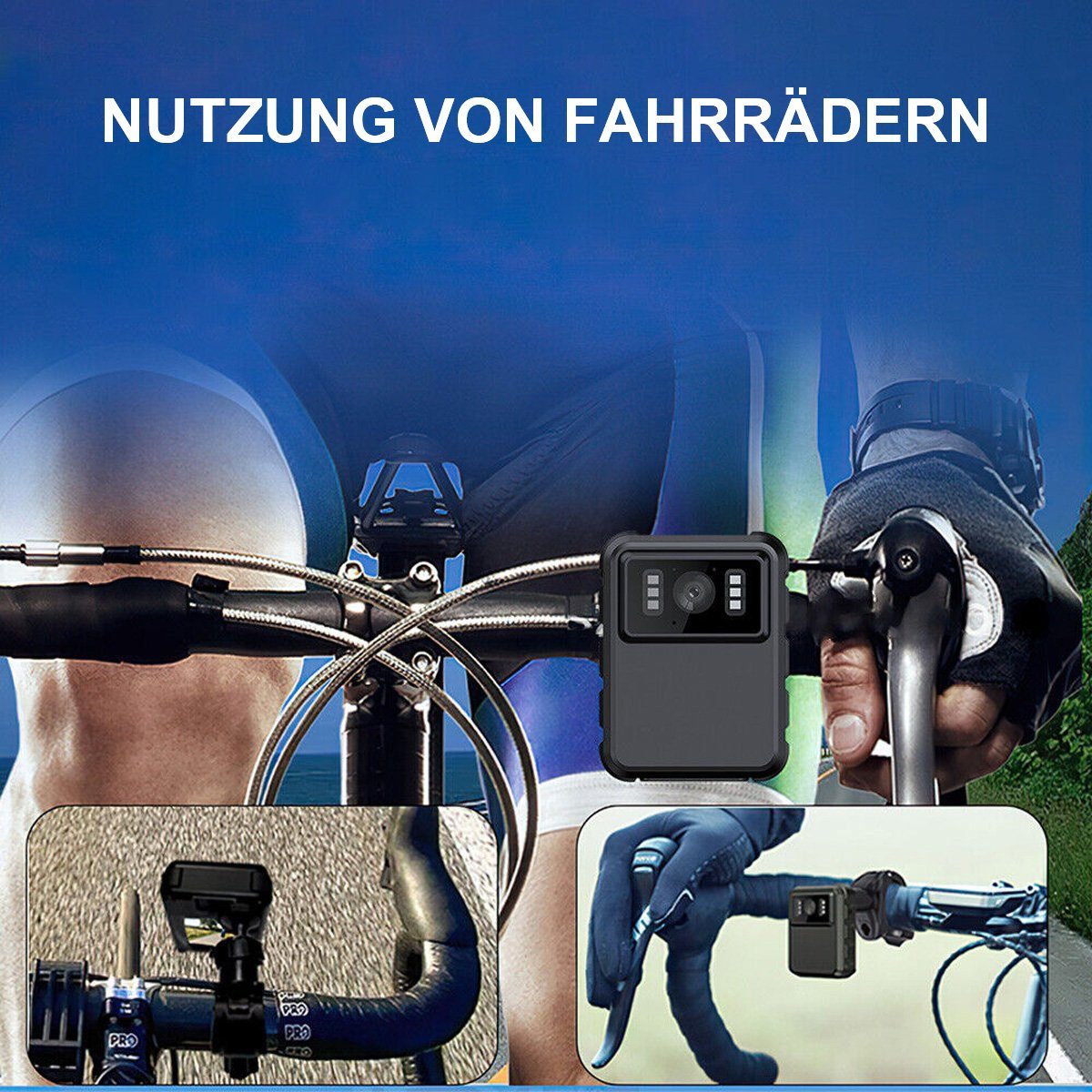 Yoyaxi Mini HD 1080P Körperkamera Dashcam (DVR Sports Cam Motorrad-Camcorder + Fahrradhalterung)