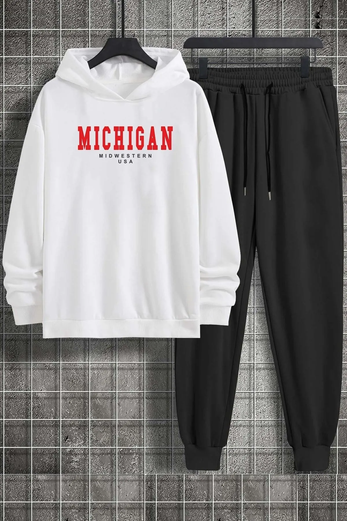 uyguntarz  Bedrucktes Unisex-Trainingsanzugset „Michigan“.