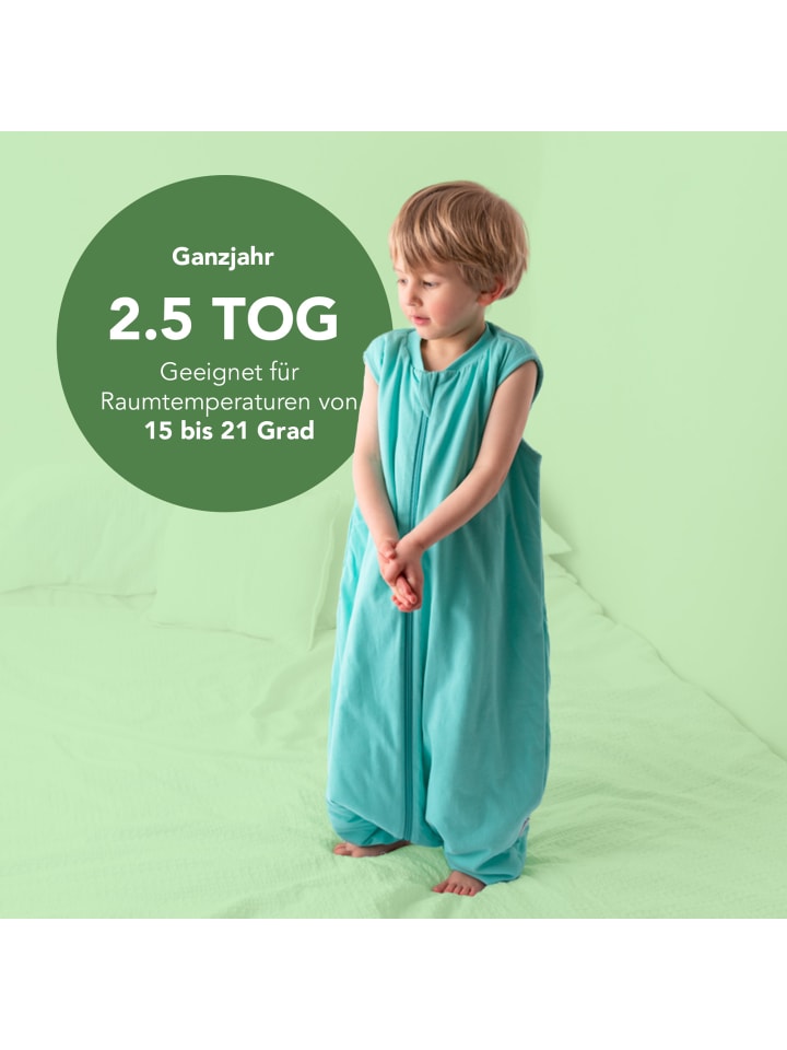 Schlummersack Ganzjahres Schlafsack mit Füßen, 2.5 TOG in Grün günstig kaufen