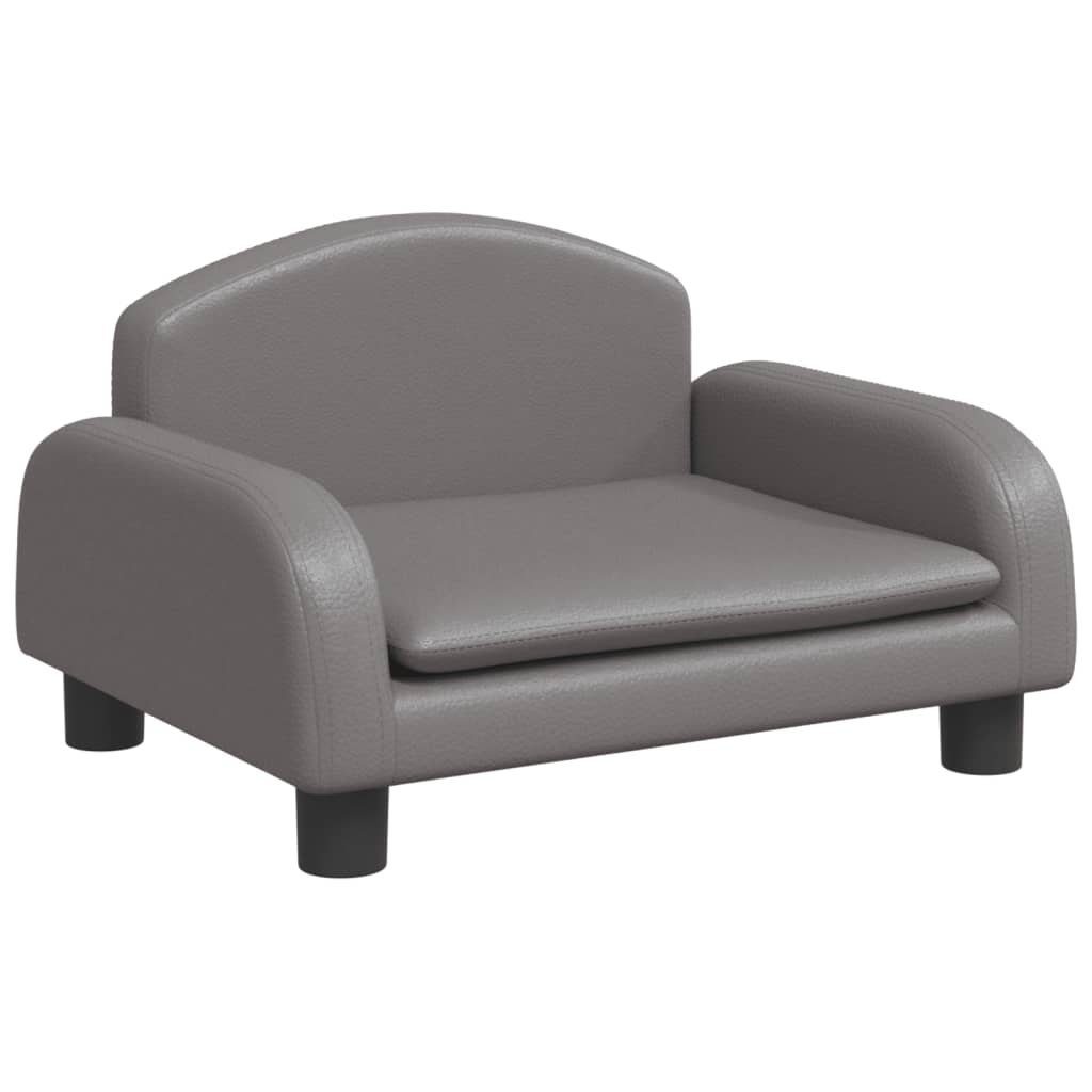 vidaXL Kindersofa Kindersofa Grau 50x40x30 cm Kunstleder Kindercouch Kindermöbel Kinderz