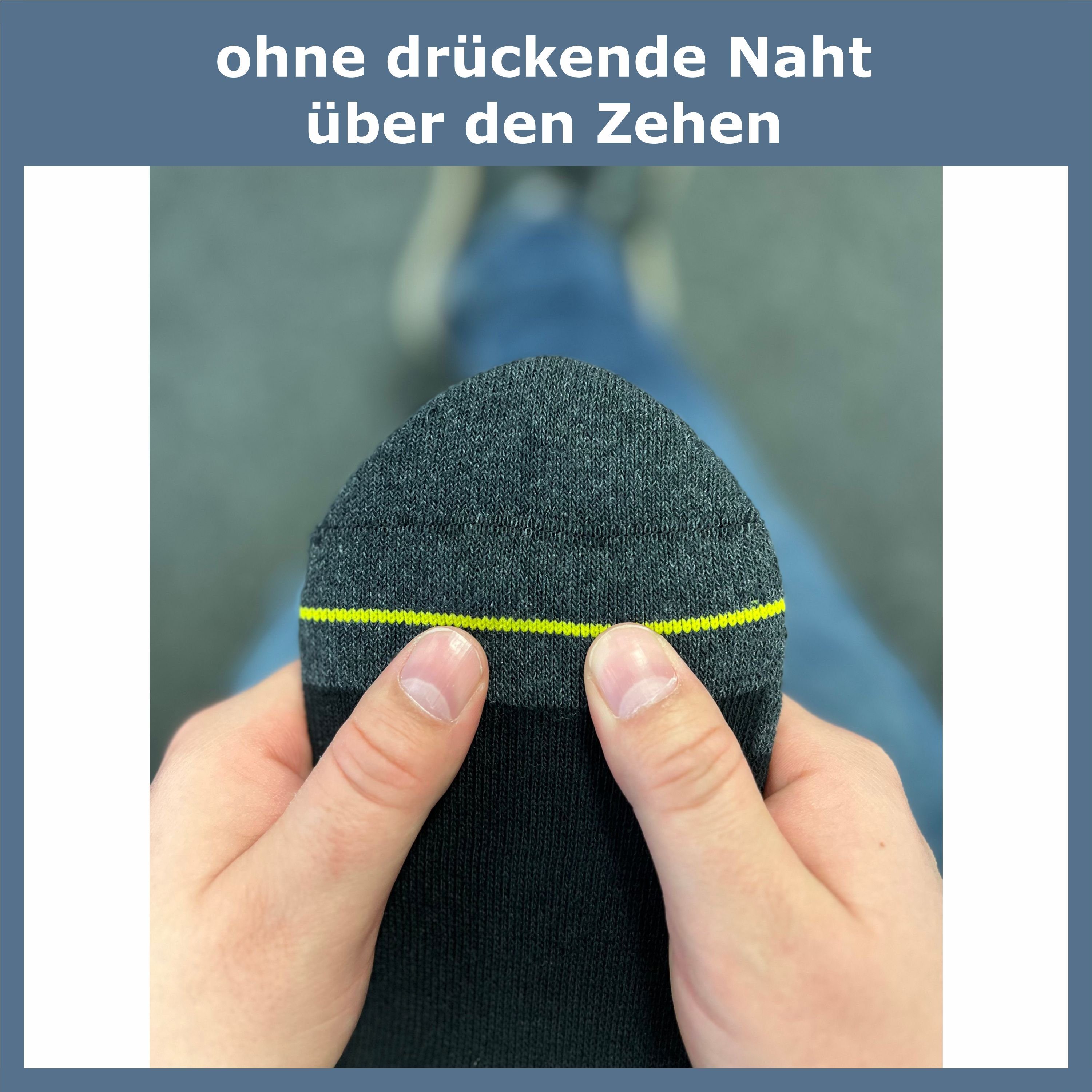 GAWILO Arbeitssocken - kurz - für Herren mit atmungsaktiver Baumwolle gegen Schweißfüße (6 Paar) Ideal für Sicherheitsschuhe oder Arbeitsschuhe - mit Fersenlasche