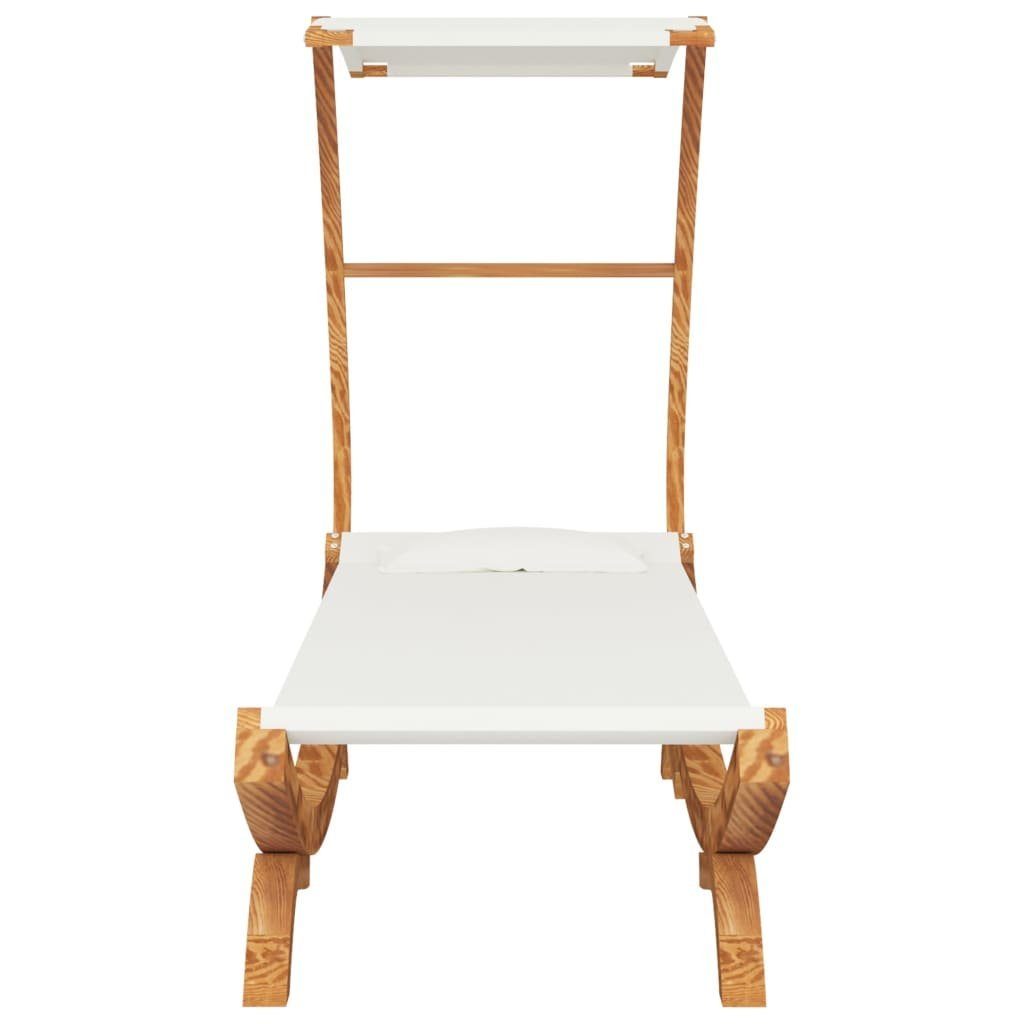 vidaXL Hängematte Hängematte mit Dach 100x198x150 cm Bugholz Massiv Creme