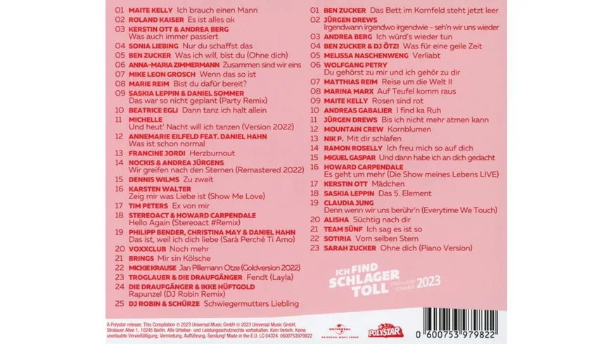 Ich Find Schlager Toll-Frühjahr/Sommer 2023