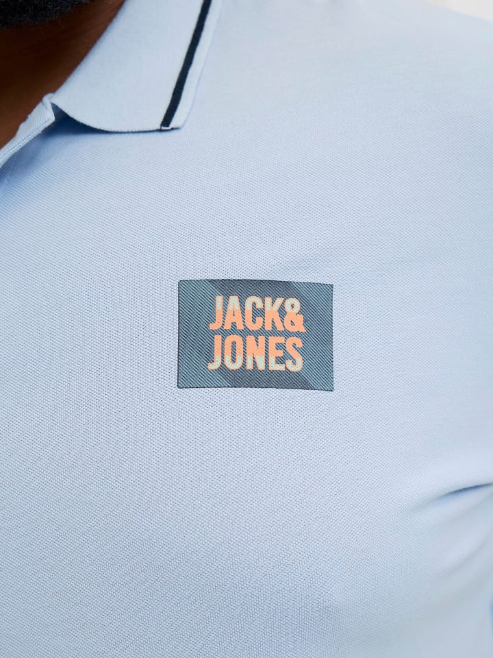 JACK & JONES PLUS Poloshirt in Chambray Blue günstig kaufen