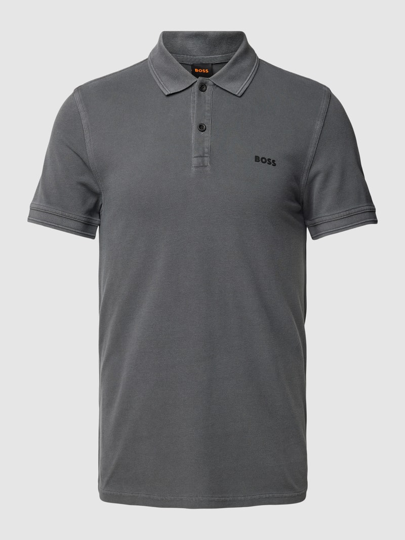 Poloshirt mit Label-Print Modell 'PRIME' in anthrazit