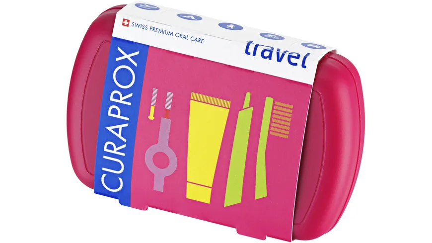 Curaprox Travel Set Zahnbürste & Zahnpasta Be You Rot