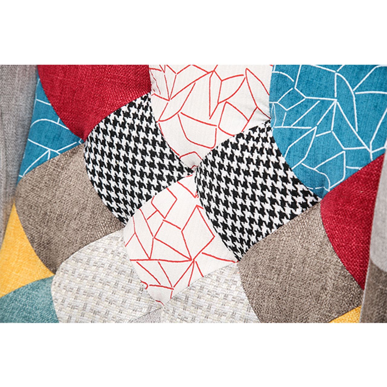 Better Home Skandinavischer Sessel mit verstellbarer Rückenlehne PICO, stoffbezug Patchwork bunt