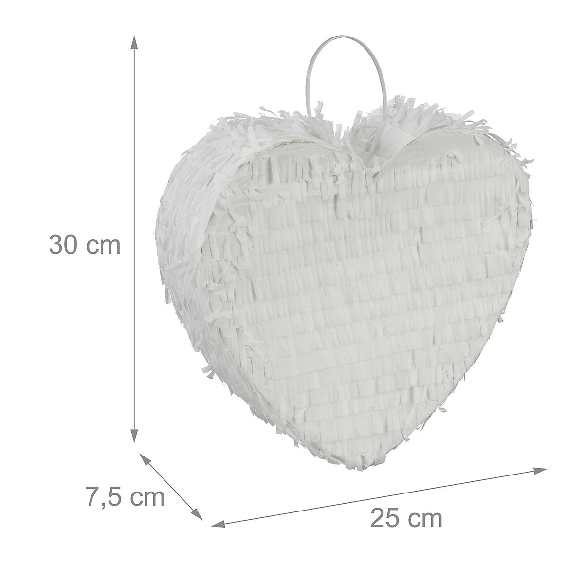 Weiße Pinata in Herz-Form