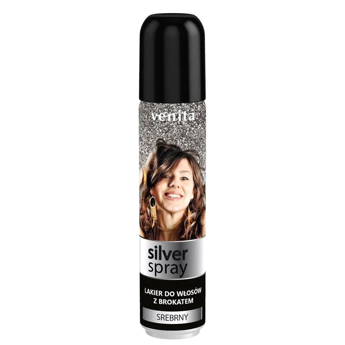 Venita Silver - blizgučiais dengtas plaukų lakas 75 ml