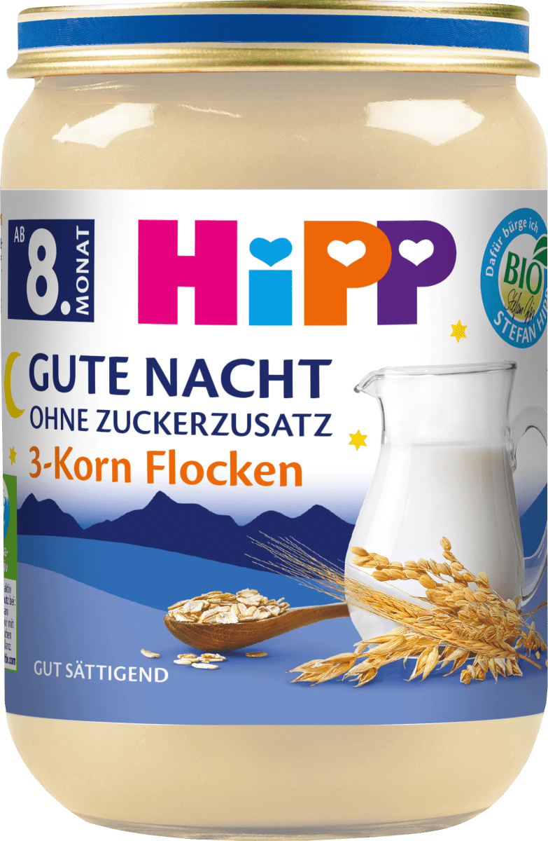 Abendbrei Gute Nacht 3-Korn-Flocken ab dem 8. Monat, 190 g