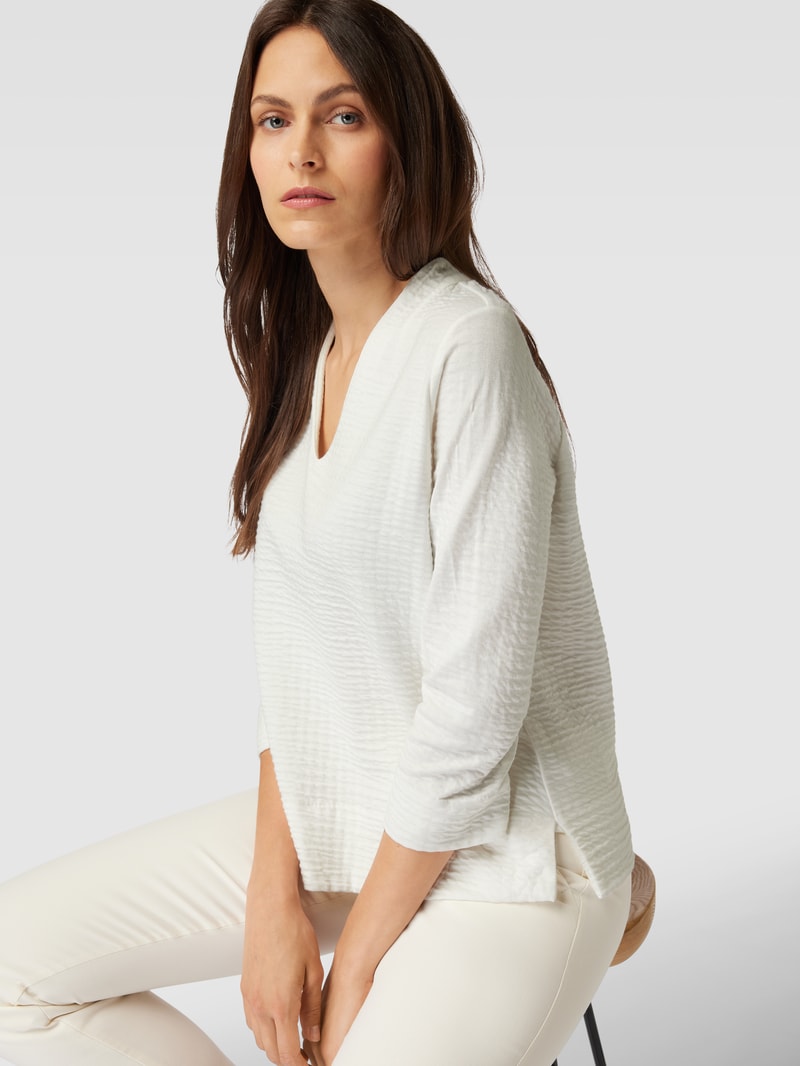 Sweatshirt mit elastischem Saum Modell 'Ganila' in offwhite
