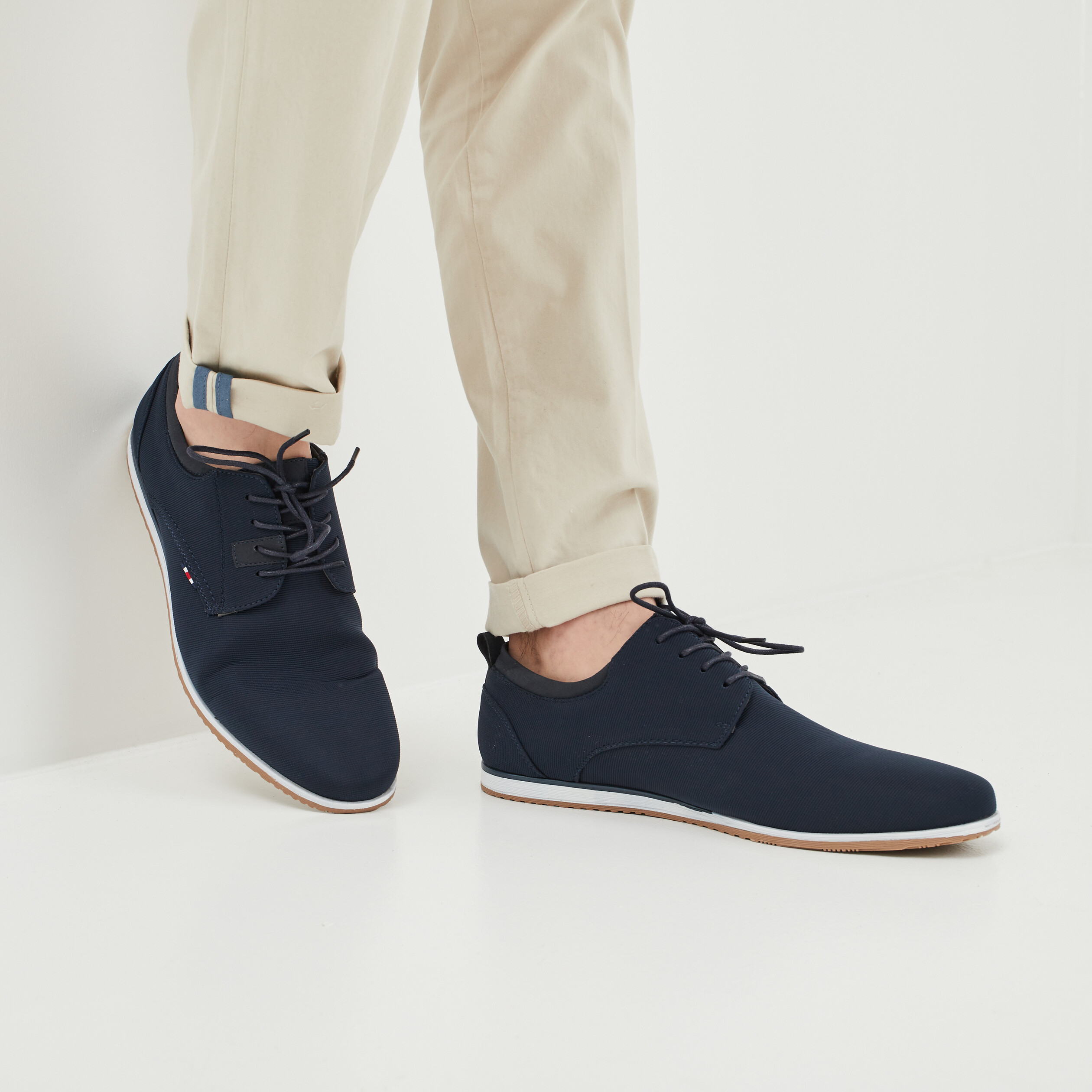 Derbies texturées à lacets bleu marine homme | La Halle