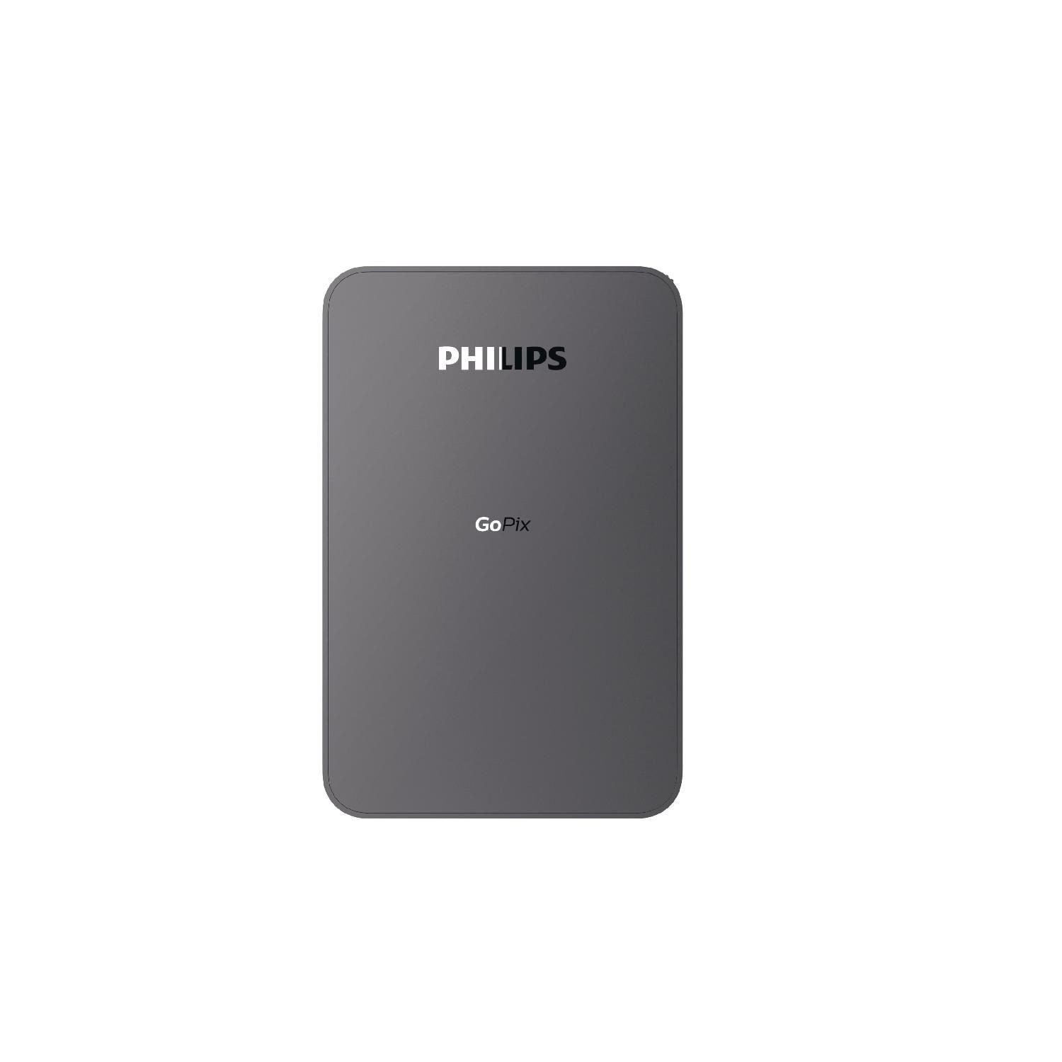 Philips GoPix 1 Projektor Beamer OSRAM LED HDMI DLP Portabler Projektor (600:1, 854 x 480 px, geringer Stromverbrauch, klein, kompakt, hohe Auflösung, bis 75 Zoll)