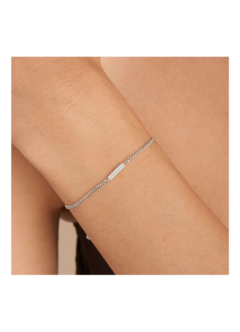 Ania Haie Glam Bar bracelet in silver with zirconia