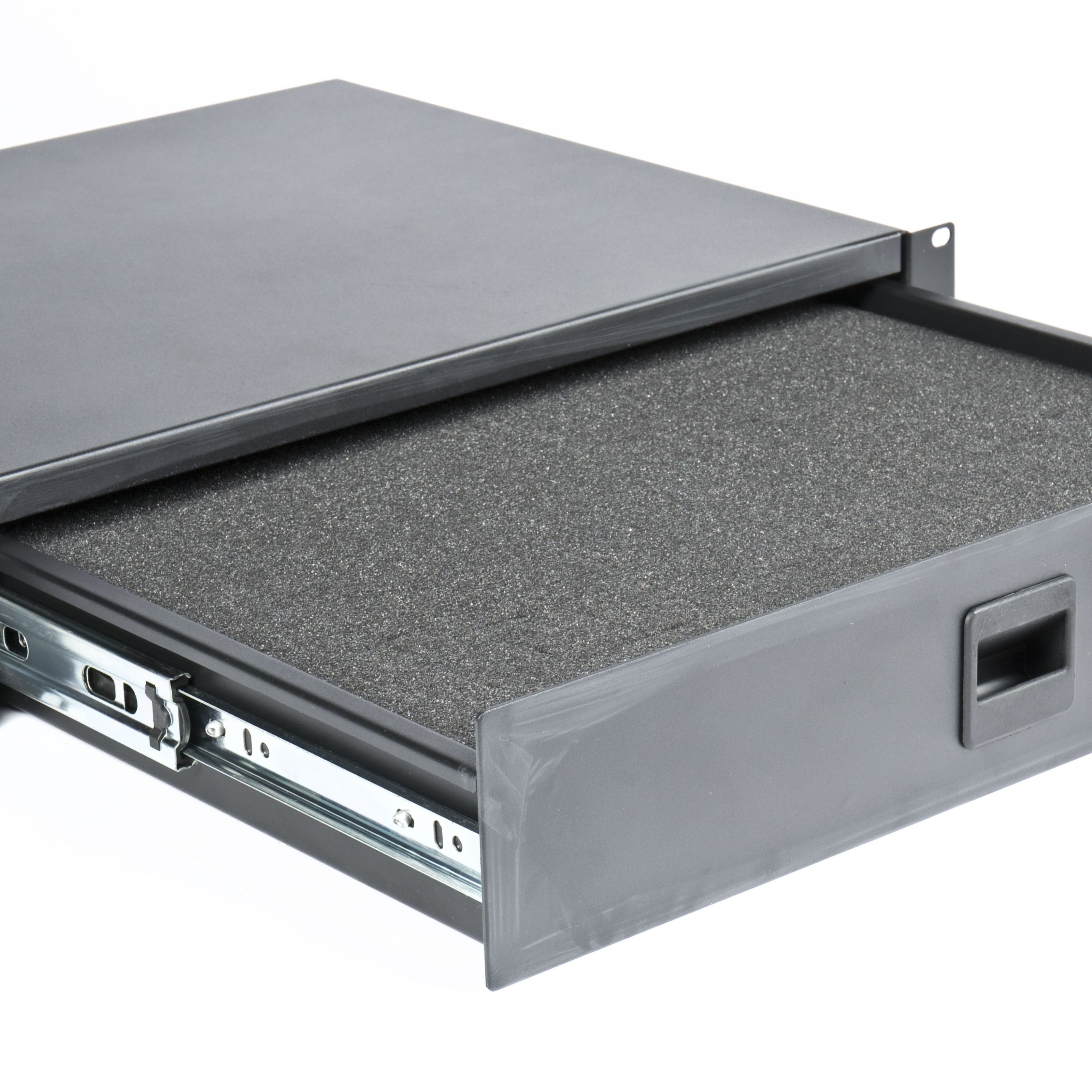 MUSIC STORE Mischpult, Rackschubladeninlay 2HE Blockschaum, 400x375x55mm - Rackschublade