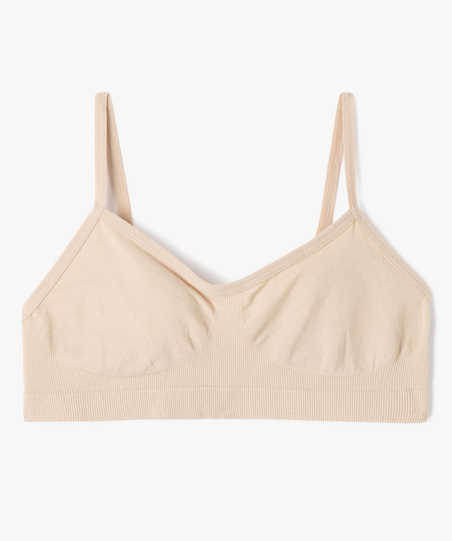 Brassière à fines bretelles en maille extensible fille taupe | GEMO