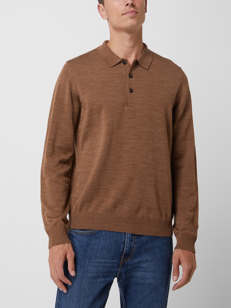 Pullover aus Schurwolle in cognac