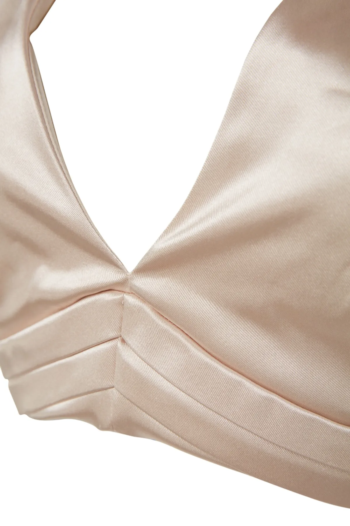 Trendyol Collection  Bustier aus gewebtem Satin in Beige mit bauchfreiem Futter TPRSS23BS00013