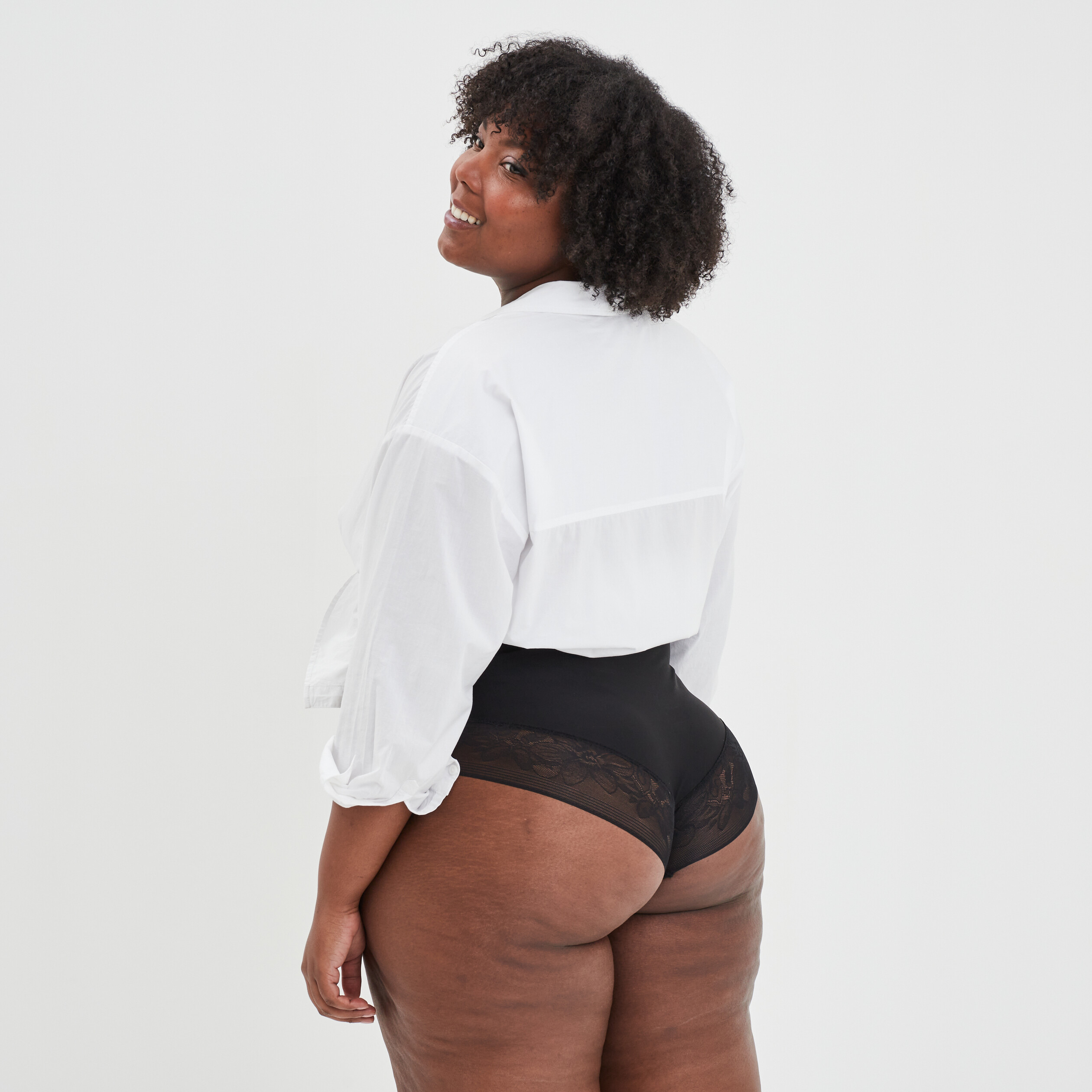 Culotte gainante noir femme grande taille | La Halle