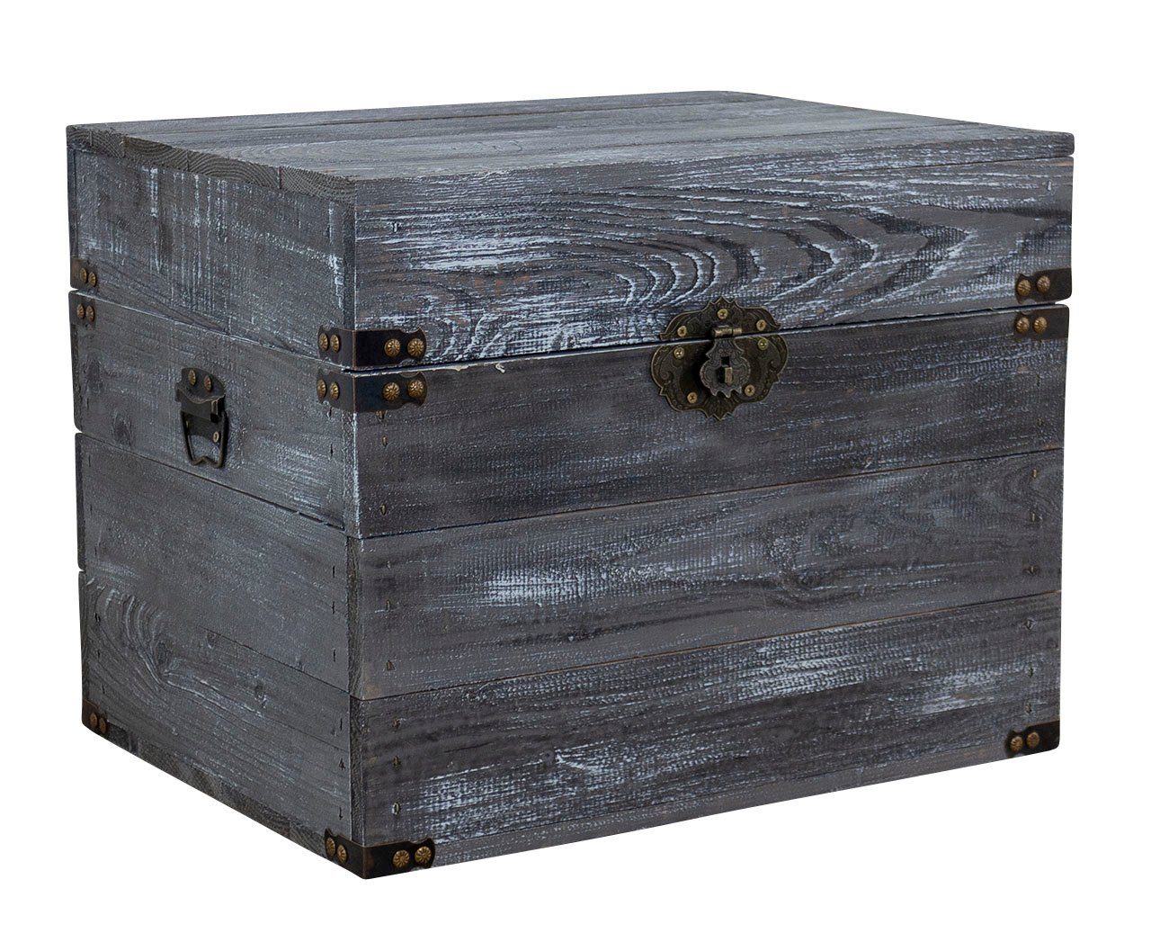 Kistenkolli Altes Land Allzweckkiste Holztruhe Elsa schwarz shabby Schatztruhe Holzkiste mit Deckel Aufbewa