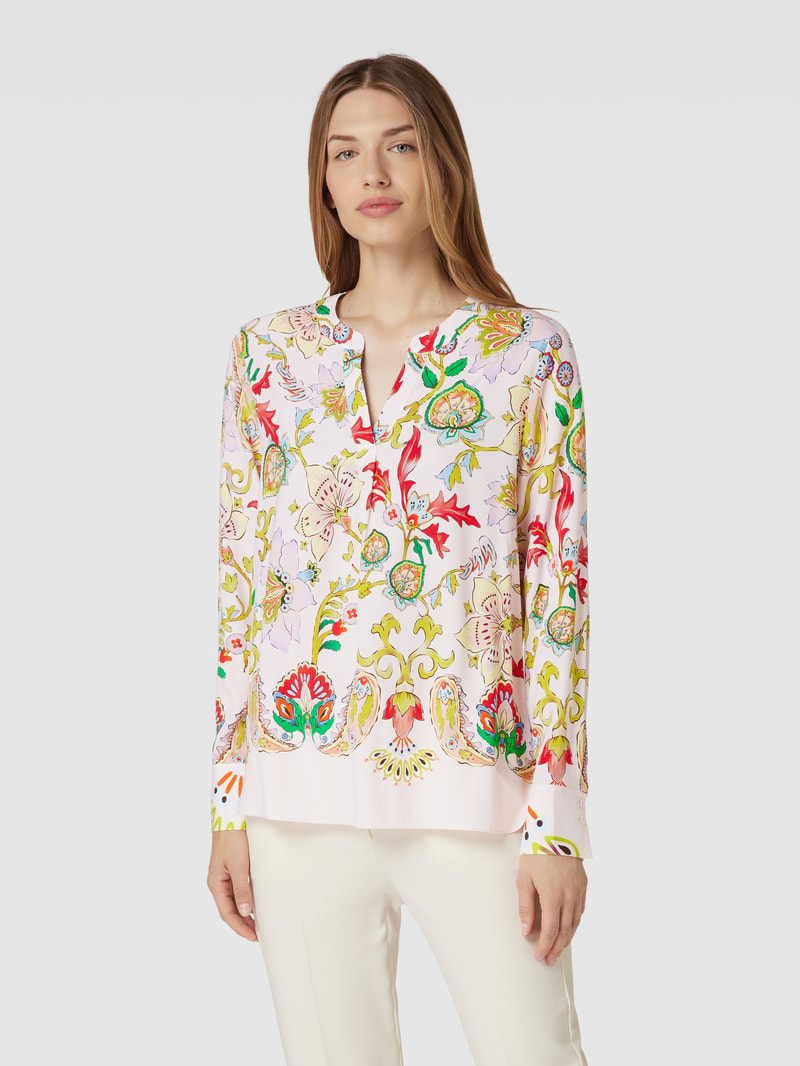 Bluse mit V-Ausschnitt in rosa